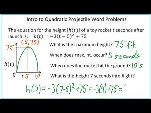 Intro to Quadratic Projectile Word Problems