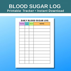 Blood Sugar Log Printable, Glucose Tracker PDF, Diabetes Log Book, Blood Sugar Record Sheet, Insulin Tracker - Etsy Canada