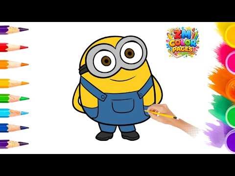 How to Draw a Cute Minion | Easy Drawing and Coloring for beginners