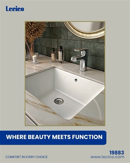 The York and Lisa basins from Lecico feature sleek under-counter designs, giving you a spacious feel with a hidden touch of luxury. Because true beauty isn’t just what you see; the details make all the difference! تخيل حمام بتصميم راقي وواسع بدون مجهود! . Lisa & York حوض بيقدموا تصميم تحت الرخام لمساحة أوسع ولمسة بسيطة #راحة_ فى_ كل_ اختيار #Lecico #Comfort_In_Every_Choice | Lecico Egypt