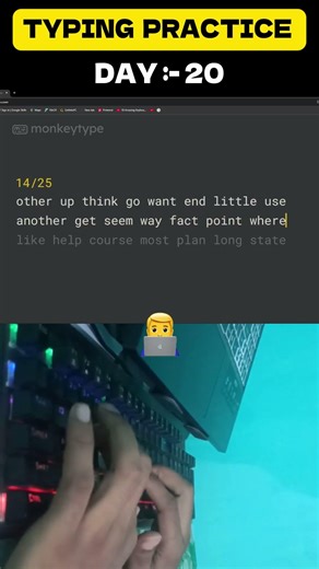 Day 21 of 90 WPM Challenge 🔥 Progress is Real! #typing #shorts