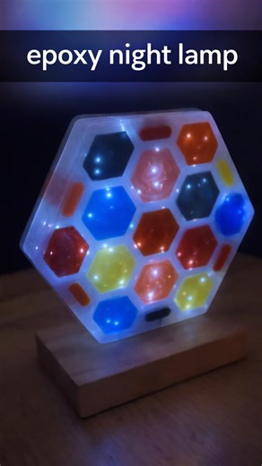 DIY colorful epoxy resin night lamp that glows like magic