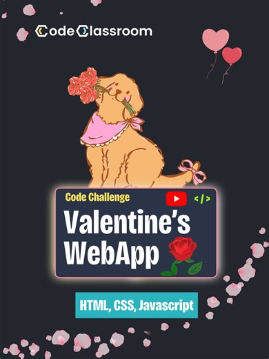 Impress your Valentine❤️ Full step-by-step build of our Valentine’s Day Web App using HTML, CSS, and JavaScript. We walk through the structure, styling, interactive logic, and animations so you can follow along and build it yourself. All while reinforcing FrontEnd Fundamentals every web developer needs! #valentinesday #webdevelopment #coding #learntocode #CodeClassroom