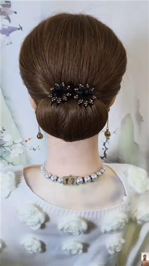 Stylish good looking lower bun hairstyle trending fashion in girls #shorts