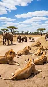 Angry Lion Sound 🦁 Lion Tries to Scare Elephants With Loud Roar... Elephants Don’t Even Look! 🤣 | Animal Souls United