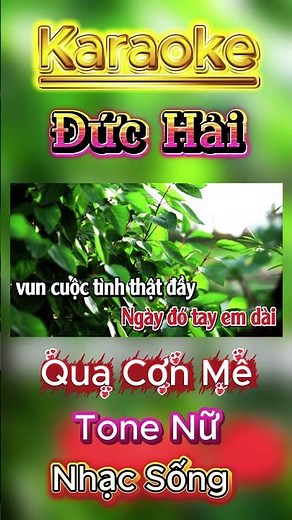 Qua Cơn Mê Tone Nữ Nhạc Sống #karaoke #bolero #tonenu