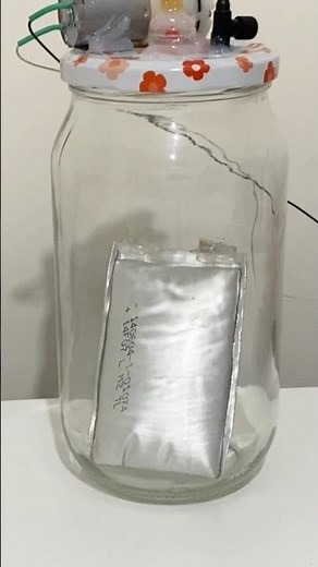 LiPo Battery in Vacuum Chamber.