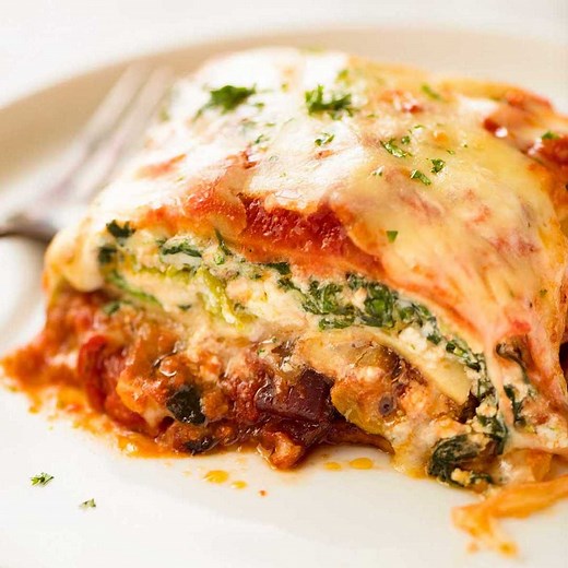Vegetable Lasagna is what you make when you want to load up on veggies with something that’s filling, comforting and so moreish, you don’t even think twice about it being Meat Free! https://www.recipetineats.com/vegetarian-lasagna/ | RecipeTin