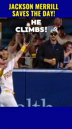 JACKSON MERRILL'S WALL-CLIMBING ROBBERY! #shortfeed #baseball #feedshorts