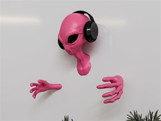 Alien Headphone Stand, Gaming Accessories Hanger, Cute Wall Mount for Headphones, Alien Decor, Gamer Gifts, Music & Kids Room Decor - Etsy