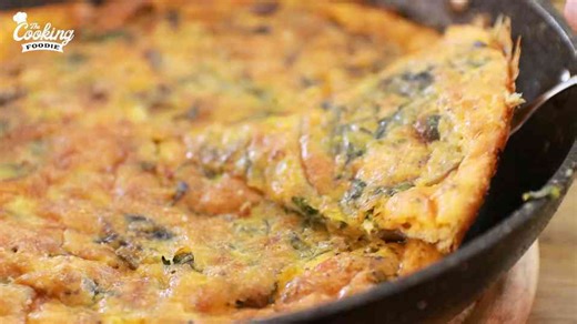 How to make a one-pan spinach and mushroom frittata at home