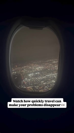 Just like that 🫰💨 Does anyone else feel their shoulders relax, their jaw unclench, and their forehead untense as if all of your problems are a little smaller when you get on a flight? ✈️ Same! Flying has always helped me put into perspective just how small our day to day lives are in the grand skeem of things. #travel #traveler #flight #plane #motivation
