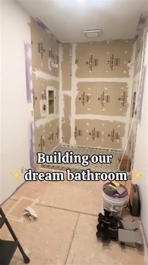 This bathroom has been a serious labor of love! From installing the waterproofing and heated floors to tiling and building a custom vanity, every part of this bathroom is 100% custom and has taken a lot of time and energy. Choosing finishes was hard but the one finish we had picked out from the start was the countertop from Spectrum Quartz. We love the white quartz with the subtle gray and brown veining. This slab is called Euphoric. It’s all coming together and we can’t wait to show you the sho