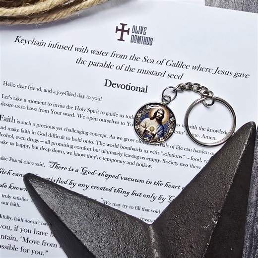 Jesus Mustard Seed Keychain – Christian O-ring Faith Resin Pendant With Wax-sealed Scripture Devotional – Sea of Galilee Water Infusion - Etsy