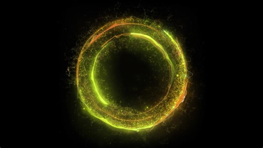 Seamless loop. Animation of a round portal with changing color consisting of lightning, energy and particles isolated on black background with alpha luma matte VFX CG 4k. Space door. Sci-fi. Futuristic. | Premium Stock Video Footage