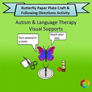 Butterfly Paper Plate Craft and Speech Therapy Lesson Plans with Visual Support
