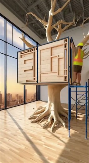 Indoor Treehouse Details Captured in Stunning Timelapse