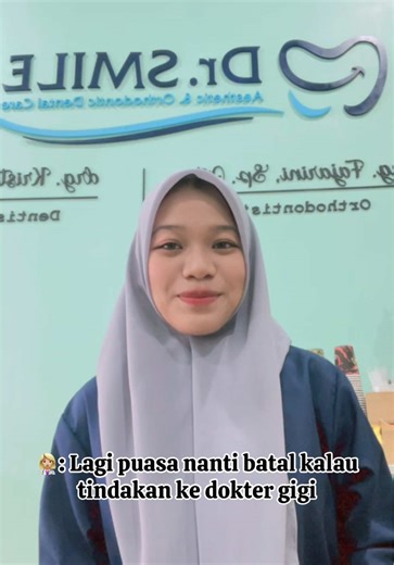 Yuk SMILE People jangan takut lagi ke dokter gigi selama Bulan Puasa ya. ✨🦷 . #SmileConfidentlywithDrSMILE #drsmile #cabut #cabutgigi #behelgigi #orthodontist #justforfun #bungsu #teeth #gigi #dentalassistant #dentalclinic #scaling #indonesia #medan #dental