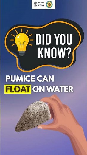 Pumice rock trapped gas within its pore network reduces its density, allowing it to float on water