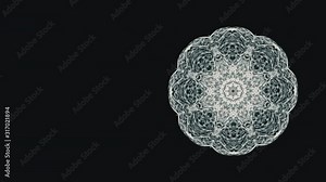 Abstract pattern in actively generating new impulses from source of power and then giving shockwave effect isolated on black background,