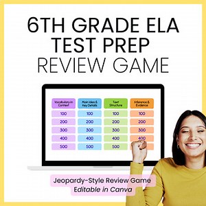 6th Grade ELA Test Prep Review Game | Main Idea, Text Structure & Inferences