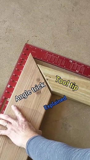 Angle finding Trick for different sized boards explained for the perfectly lined up 45° cut #tooltips #angles #diy #woodworking #tipsandtricks #tips