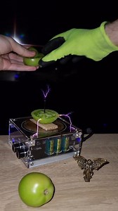 🍅 Project - green tomato power 💪 #experiment #physics #tomato #plant | Life Tesla Coil
