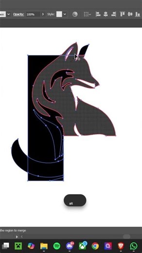 F + Fox Lettermark Logo Process