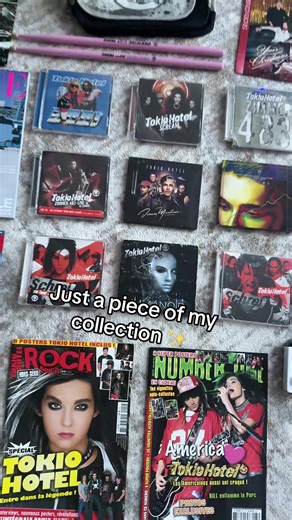 Here’s a little part of my Tokio Hotel collection 👀🖤✨ just a small glimpse 💫 #tokiohotel #fyp #tokiohotelfan #tokiohotelcollection #goviral
