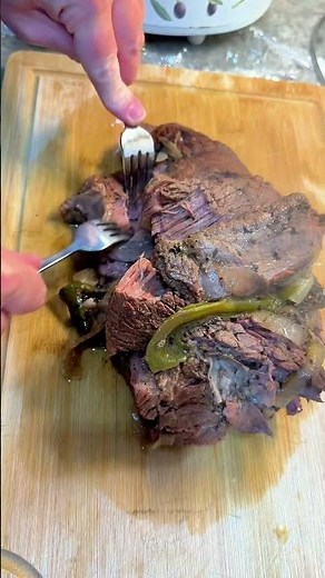 Chicago style Italian beef sandwich