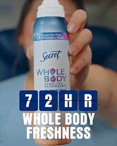 1.8M views · 141 reactions | Don't leave home without your Secret Whole Body Deodorant, so that you stay fresh no matter what | Secret | Facebook