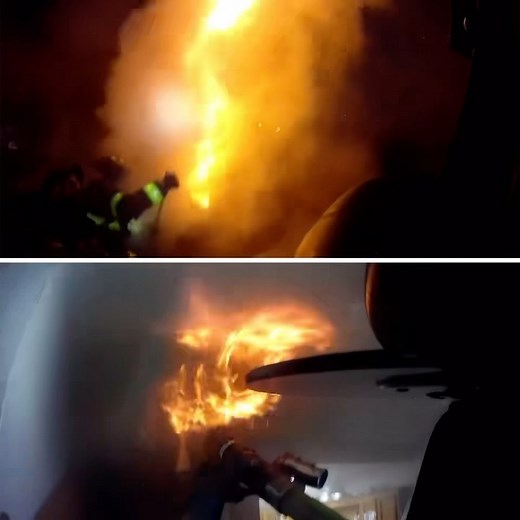 San Jose Firefighters from Truck 13 and Engine 16 working of vertical ventilation and fire attack at a recent fire in San Jose. | San Jose Fire Fighters