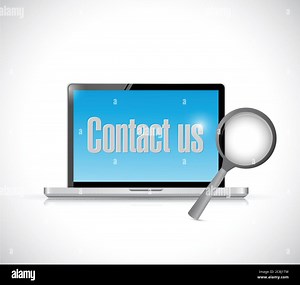Contact us via computer. illustration design over a white background Stock Vector Image & Art - Alamy