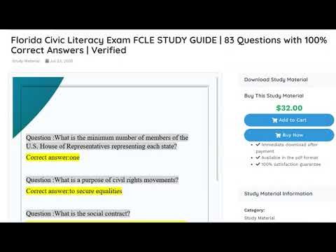 Florida Civic Literacy Exam FCLE STUDY GUIDE