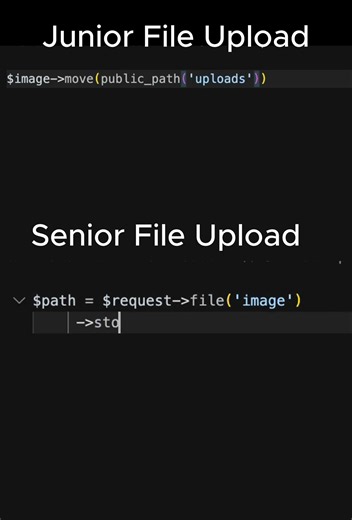 Junior vs Senior Laravel Developer 😎 File Upload Difference