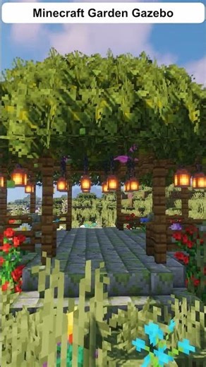 Garden Gazebo Build 🌿✨ | Village Makeover EP14 #shorts #minecraft #minecraftbuilding #gaming