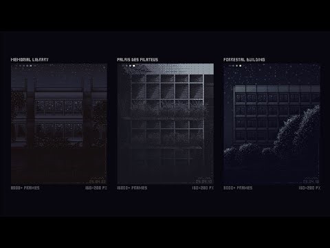 Brutalism in Pixel Art (Synchronized Timelapses)