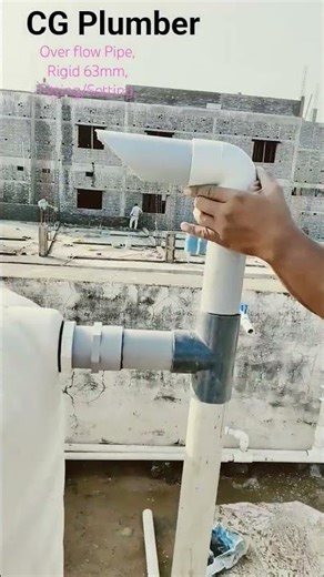 # Method of Tank Water 💦 Over flow,# Pvc Rigid pipe 63mm,Fitting/Setting, by Pvc Solvent Cement,