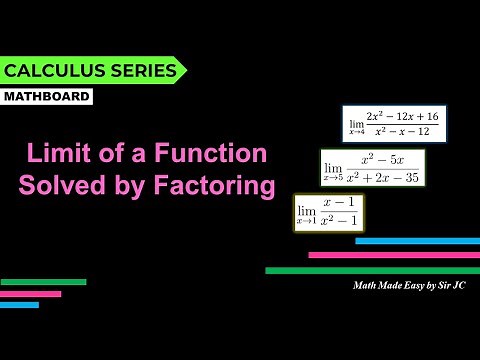 [CALCULUS] Limit of a Function Solved by Factoring