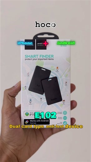 Gadget Peaky on Instagram: "hoco E102 Nida Dual card type anti-lost device Model: E102 1. Supports dual systems (Apple Find My Network&Google Find My Device Network) 2. Material: epoxy resin+PVC; Size: 54 * 86 * 2mm; Weight: 13g 3. Battery capacity: 100mAh; Battery life: 3 months 4. Apple Find My Network Compatibility: Install iOS 14.5 and above on iPhone SE, iPhone 6s or later models, or iPod touch (7th generation) with iPadOS 14.5 and above on iPad Pro, iPad (5th generation or later models), i