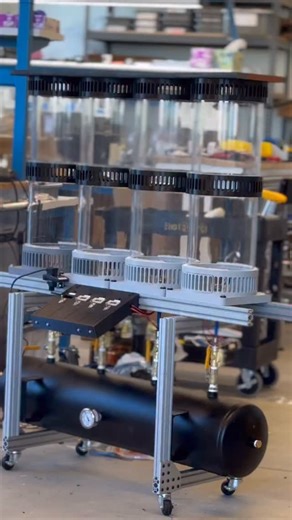 What’s better than one Invixiball tester? Four Invixiball testers. This titanium lattice bouncy ball represents such a unique engineering challenge that this product, more than any in our lineup, has required extensive testing and data collection to optimize performance parameters and identify failure modes. We just don’t want them to break on you (without the use of tools or a trip to the hospital anyway). Our initial test protocol used a single pneumatic rig subjecting balls to 10 m/s (over 20