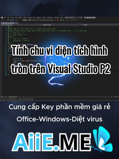 Tính chu vi diện tích hình tròn trên Visual Studio P2 #visualstudio #project2021 #project2016 #windowsserver2016 #windowsserver2022 #MS365 #O365 #office2024preview