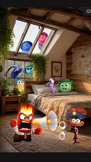 POV: When Fear and disgusting Try to Sleep, My Anger: Nope 😭🔥| #insideout2 #anger #joy #disgust