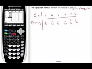 IB HL Math - 11.01.2 Random Variables Expectation Variance GDC