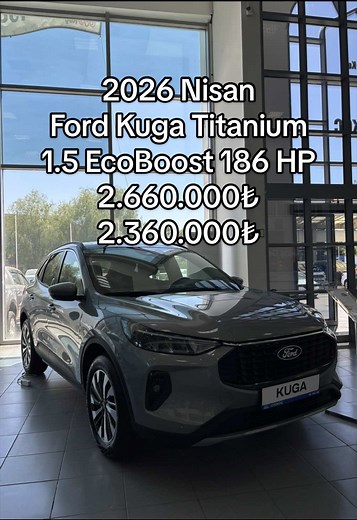 Ford Kuga, C-SUV segmentinde güçlü motoru ve klasik tork konvertörlü şanzıman yapısıyla öne çıkan modellerden biri. 2026 Nisan itibariyle Titanium paket liste fiyatı 2.660.000 TL seviyesinde. Ancak takas desteği, polis ve hukukçulara özel kampanyalarla fiyat yaklaşık 2.360.000 TL’ye kadar düşebiliyor. Özellikle ÖTV dilimi avantajı nedeniyle sadece takasa araç vererek bile ciddi fiyat farkı oluşabiliyor. Kaput altında 1.5 litre 3 silindir turbo benzinli motor yer alıyor ve bu motor 186 hp güç üre