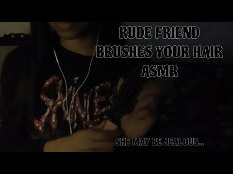 Friend rp asmr | brushing - whispering - hair play (cc)