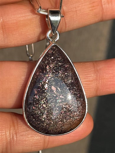 Genuine Iolite Gemstone Pendant,solid 925 Sterling Silver - Etsy