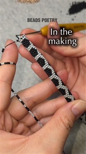 DIY Black Edition Bead Rope 🖤 Elegant Miyuki Bracelet #beadwork #miyukibeads #handmadejewelry
