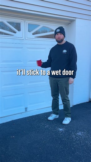 Afraid of snow sticking to your door? Liam shows you how to prevent it! #diy #doityourself #snow #garagedoor #homediy | Precision Door Service of the Tristate Area