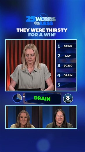 If they guess all 5 words they win the round! 🤞 #25wordsorless #gameshow